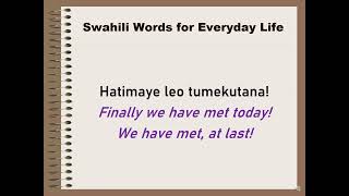 Swahilis Short Phrases For Everyday Life [upl. by Irak]