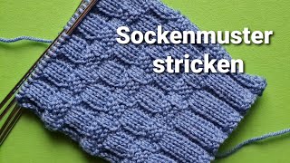 einfaches Sockenmuster stricken [upl. by Meluhs]