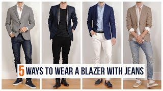 How to Wear A Blazer With Jeans  Casual Men’s Fashion  Spring Outfit Inspiration [upl. by Nwahsal165]