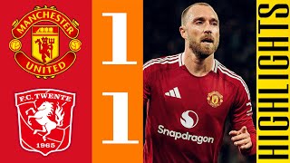 Christian Eriksen Goal  Manchester United vs Twente 10  UEFA Europa League 2425 [upl. by Atimad]