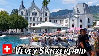 Walking and Driving in Vevey beautiful City in Switzerlandtravel holiday [upl. by Ma78]