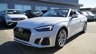 2023 Audi A5 Cabriolet S Line White  Video Tour with Aiden [upl. by Bose]