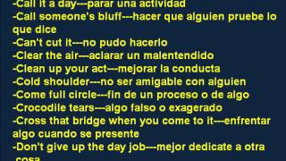 CLASES DE INGLES BASICO  56 DICHOS EN INGLES IDIOMS 1 [upl. by Eelloh]