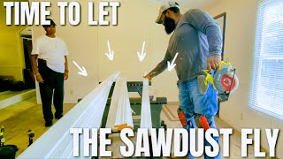 Part 1Installing Baseboards In My Moms Debt Free Mobile Home  TURNING RAW LAND INTO A HOMESTEAD [upl. by Etneciv]