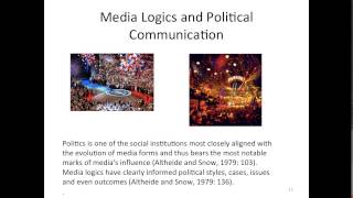 Media Logics and Mediatization The Case of Political Communication [upl. by Lonnie]