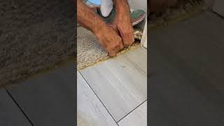 Cutting Carpet For Threshold cutting carpet installing marble threshold [upl. by Ennalyrehc]