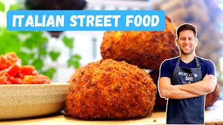 How to Make ARANCINI DI RISO  Prosciutto and Mozzarella [upl. by Brenn]