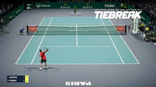 TIEBREAK  Roger Federer Vs Novak Djokovic I Paris Masters I Expert Difficulty PS5 [upl. by Zeidman]