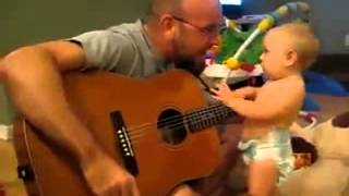 Baby Dances to His Dads Guitar Playing [upl. by Korten863]