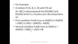 Lossless Join Decomposition and Dependency Preserving Decomposition [upl. by Icram]