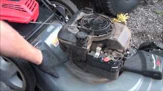 EASY HOW TO FIX a Briggs and Stratton lawnmower STARTER PULL ROPE [upl. by Delores194]