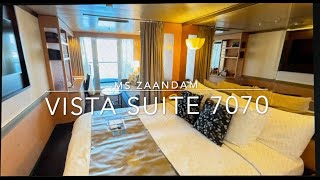 Holland America Zaandam cabin 7070 signature Suite Review [upl. by Niwrad]