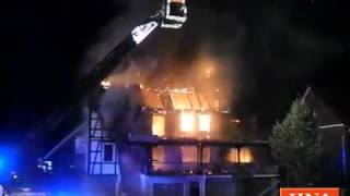 Brand in Neukirchen Löscharbeiten in der Nacht [upl. by Adraynek]