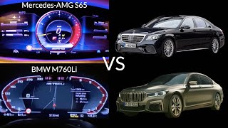 MercedesAMG S65 vs BMW M760Li Acceleration Battle [upl. by Deyes]