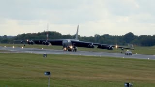 Madness B52H Stratofortress destroy 18 Runway Lights after Flying Display RIAT 23 [upl. by Aserat]