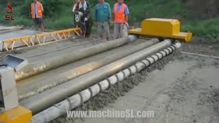 😀 how to use a concrete screed paver  road paving machine working [upl. by Ledah]