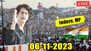 MP LIVE  Priyanka Gandhi Public Meeting At Indore Madhya Pradesh  Congress Election Campaign 2023 [upl. by Atirehs422]