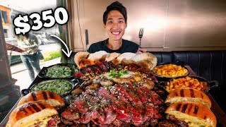 350 Feather Blade Steak Challenge  MASSIVE STEAK PLATTER eaten SOLO  Steak Platter Mukbang [upl. by Ahsiugal72]