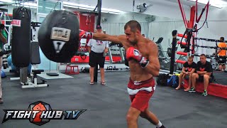 SERGEY KOVALEV CRUSHING THE HEAVY BAG amp MITTS AS HE PREPARES FOR BERNARD HOPKINS FULL WORKOUT [upl. by Annehs545]