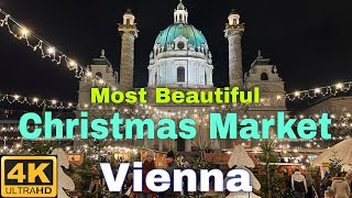 Vienna Most Beautiful Christmas Market 2023 🇦🇹 Christmas Markets Vienna 4K [upl. by Rusell63]