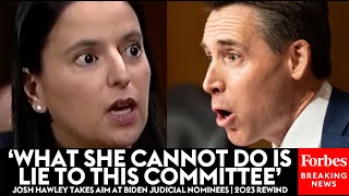 SUPERCUT Josh Hawley Shows No Mercy To Key Biden Judicial Nominees  2023 Rewind [upl. by Anavahs22]