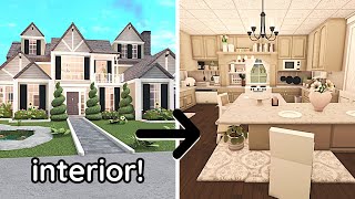 Decorating My Modern Family Bloxburg House Interior Build Part 2 [upl. by Aroel]