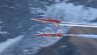 Axalp 2018 Patrouille Suisse Northrop F5E Tiger II Swiss Air Force flying Display AirShow [upl. by Geoffry]