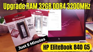 How To Upgrade RAM 32GB DDR4 3200MHz HP EliteBook 840 G5 Notebook Ram Upgrade [upl. by Okimik]