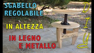 Sgabello regolabile in metallo e legno  adjustable stool made from level jack and wood [upl. by Avery]