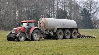 Case IH cvx 175 amp Dezwaef 3asser mesttank  drijfmest injecteren [upl. by Hsiwhem]