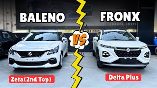 Maruti Suzuki Fronx Delta Plus Vs Baleno Zeta 2024  Comparison Review  Why Pay 35k Extra [upl. by Peirsen426]