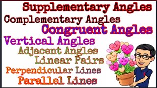 Relationship of Geometric Figures Supplementary Complementary Vertical Adjacent Angles [upl. by Aynotal161]