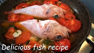 Rose fish recipe How to cook Rosefish in crazy water  acqua pazza Italian food [upl. by Ainesell]