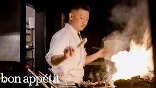 14 Seats 16 Courses 1 Chef A Day With The Yakitori Master at Kono  On The Line  Bon Appétit [upl. by Kano]