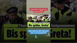 Greta Thunberg in London festgenommen funny comedy trending humor viralvideo lustig ytshorts [upl. by Avilla]