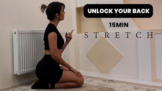 15 MIN BACK PAIN RELIEF STRETCHES No Equipment [upl. by Akenahs]