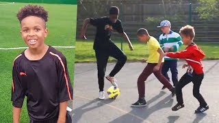 8 YEAR OLD vs 18 YEAR OLD at FOOTBALL  better than Tekkerz Kid [upl. by Labana]