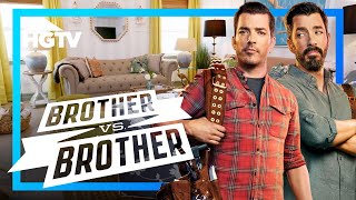 BOLD Living Room Transformations in Los Angeles  Brother vs Brother  HGTV [upl. by Othello]