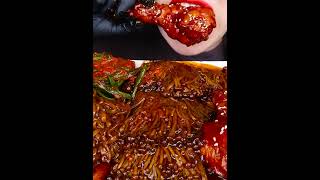 MUKBANG ASMR JAJANGMYEON ENOKI MUSHROOM amp FRIED CHICKEN mukbang asmr asmrsounds [upl. by Htebi]