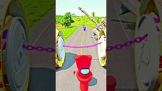 Skibidi Toilets amp Gumiber amp Bollard Digital Circus amp Play Time Chain amp Hammer Trap  BeamNGdrive [upl. by Carri]