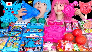 ASMR ICE CREAM PINK BLUE PARTY 다양한 블루 핑크 아이스크림 젤리 먹방 DESSERTS JELLY CANDY MUKBANG EATING SOUNDS 咀嚼音 [upl. by Missie]