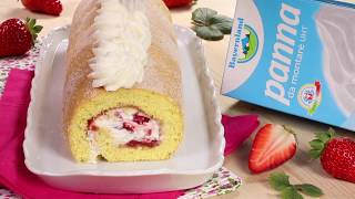 Rotolo dolce con fragole e Panna montata [upl. by Swain]