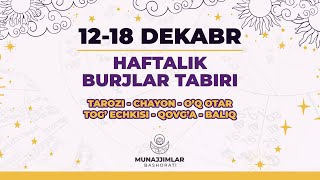 2Qism  1218 Dekabr 2022 Haftalik Burjlar Tabiri  Munajjimlar Bashorati [upl. by Strep]