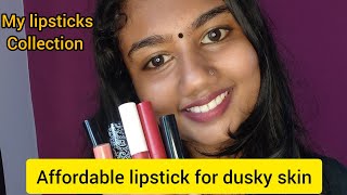 Affordable lipsticks for dusky skin tonemy lipstick collectionsmalayalamlatest malayalam [upl. by Nairde]