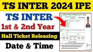 Ts Inter 2024 exam Hall ticket releaseing date amp time  IPE Hall Ticket 2024 [upl. by Thomajan]