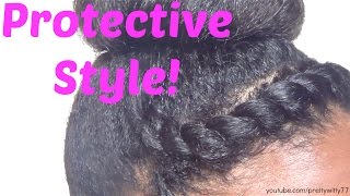 Protective Style Bun  Twist [upl. by Armat843]