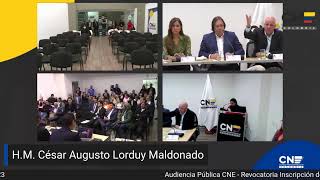 Audiencia Pública CNE  Revocatoria Inscripción de Candidatos Elecciones Territoriales 13092023 [upl. by Ecnadnac]