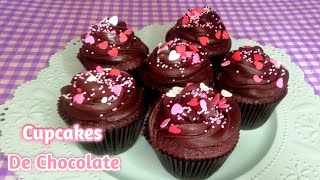 CUPCAKES DE CHOCOLATE HUMEDOS Y ESPONJOSOS [upl. by Elyrrad144]