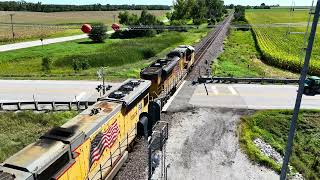 Drone footage of Union Pacific train on the Spine Line [upl. by Annovahs]