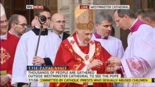 POPE outside Westminster Cathedral 2010 [upl. by Einamrej]